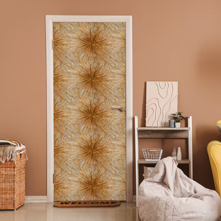 Explosie - Abstract - Goud - Wit deurposter klein 289 -sfeer1