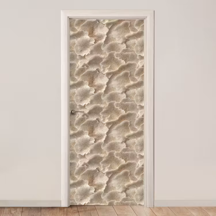Waaierstructuren - Beige - Vezeltextuur deurposter klein 289 -3d_beige