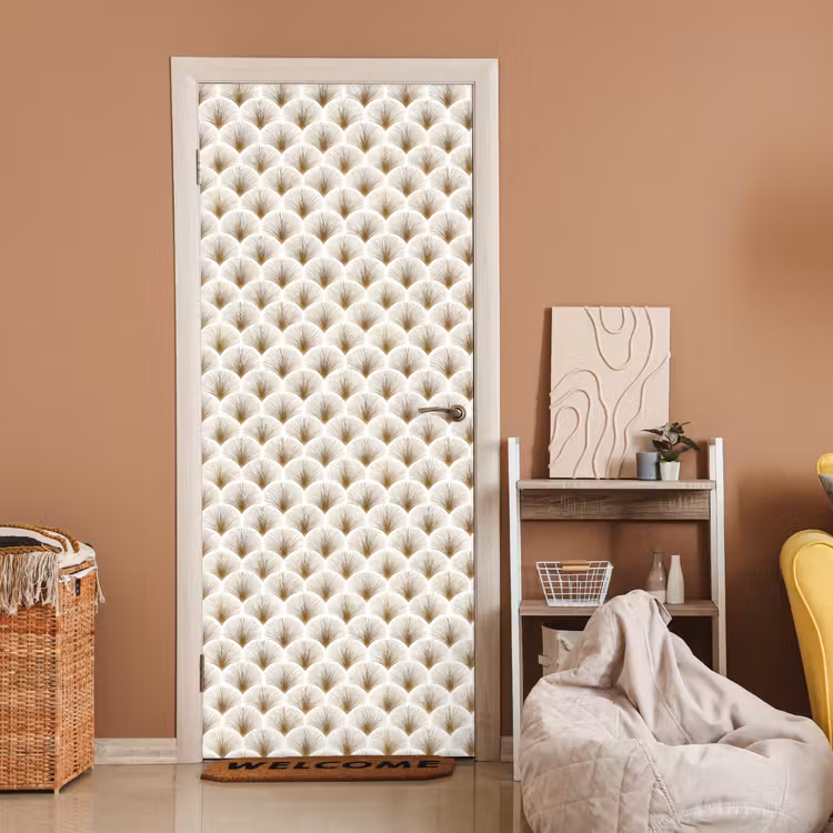 Waaiers - Art Deco - Elegant - Goud - Wit deurposter klein 289 -sfeer1