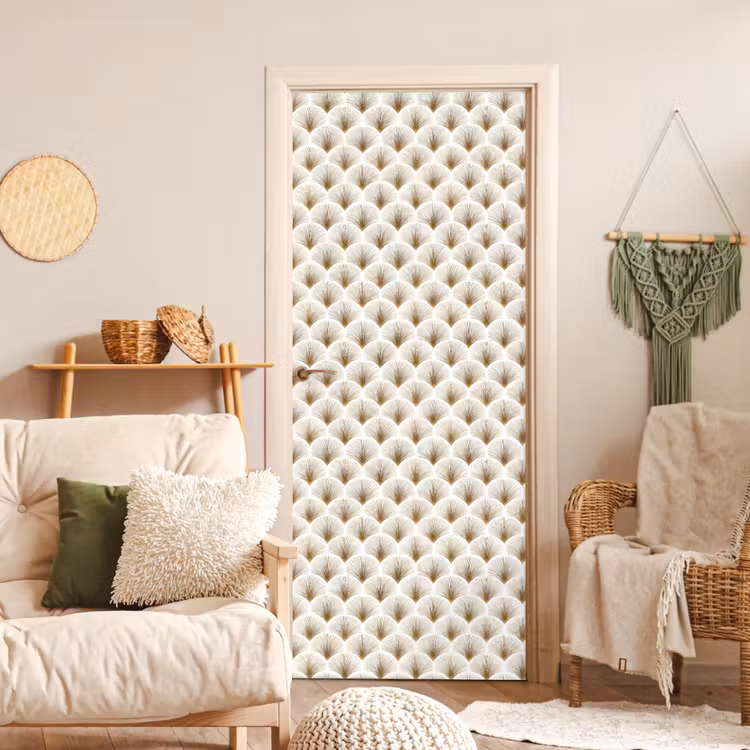 Waaiers - Art Deco - Elegant - Goud - Wit deurposter klein 289 -sfeer2