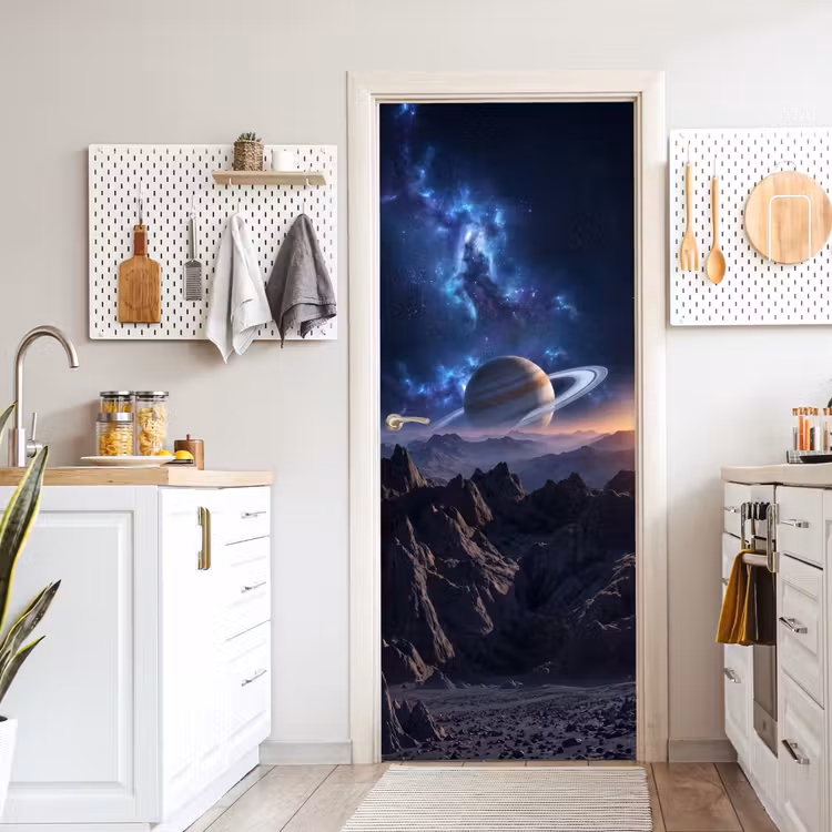 Fantasy - Kosmos - Landschap deurposter klein -sfeer5