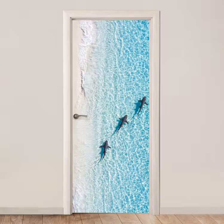 Vis - Oceaan - Strand - Turquoise - Natuur deurposter klein -3d_beige