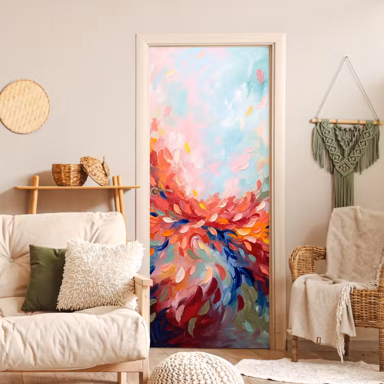 Bloemen - Abstract - Kunst - Modern deurposter klein -sfeer2