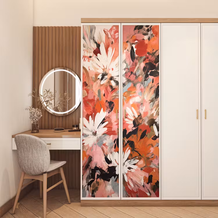 Bloemen - Kunst - Abstract - Verf deurposter klein -sfeer3
