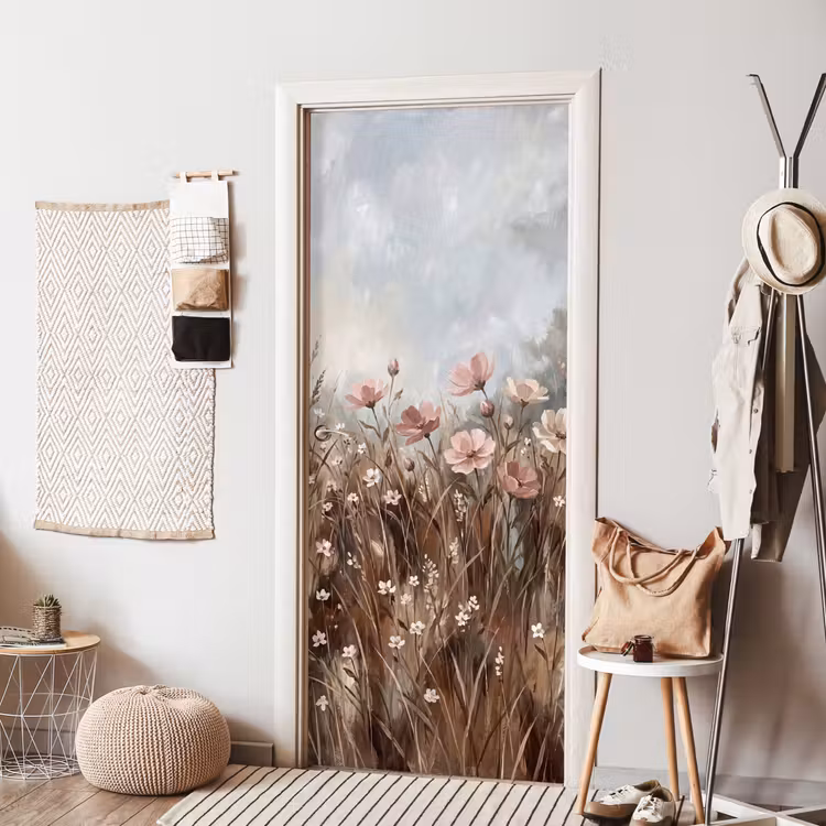 Bloemen - Botanisch - Schilderij - Pastel - Rustiek deurposter klein -sfeer6