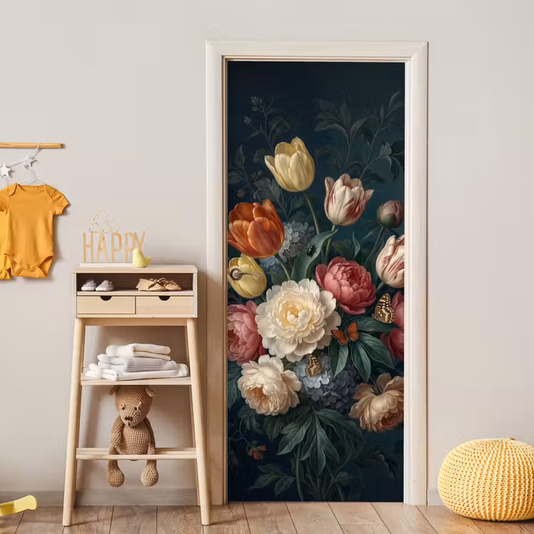 Bloemen - Boeket - Natuur - Klassiek - Donker deurposter klein -sfeer4