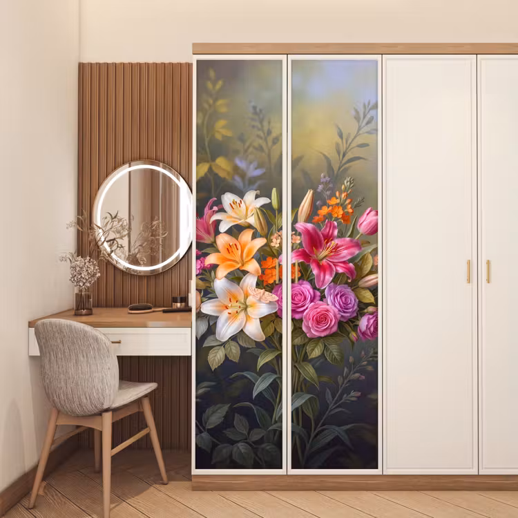 Bloemen - Boeket - Natuur - Kleurrijk - Modern deurposter klein -sfeer3