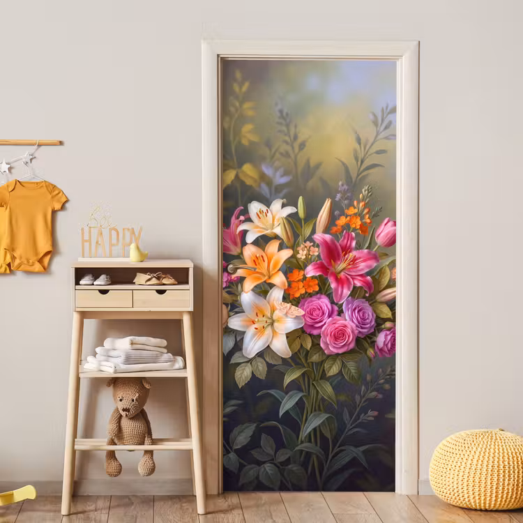 Bloemen - Boeket - Natuur - Kleurrijk - Modern deurposter klein -sfeer4
