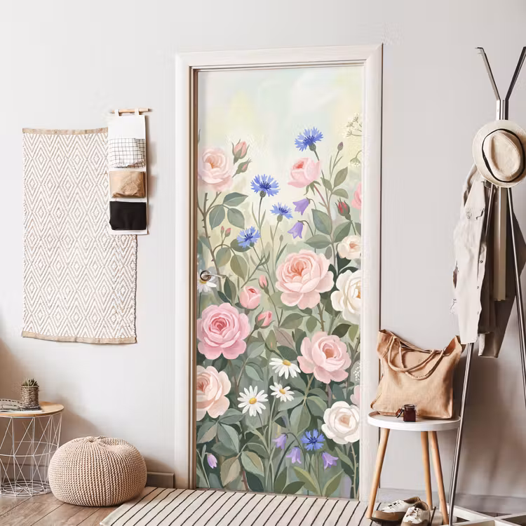 Bloemen - Tuin - Natuur - Kleurrijk deurposter klein -sfeer6