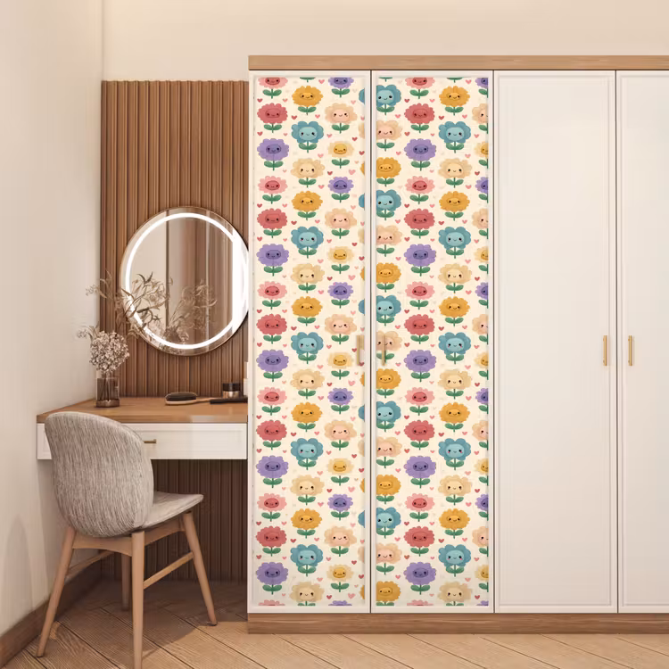 Bloemen - Hartjes - Kleurrijk deurposter klein 289 -sfeer3