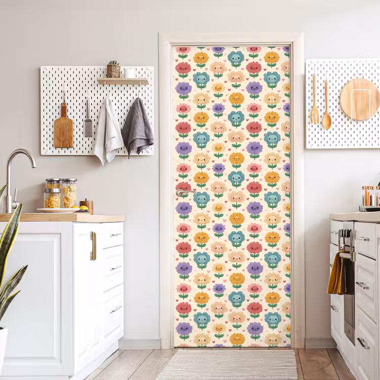 Bloemen - Hartjes - Kleurrijk deurposter klein 289 -sfeer5