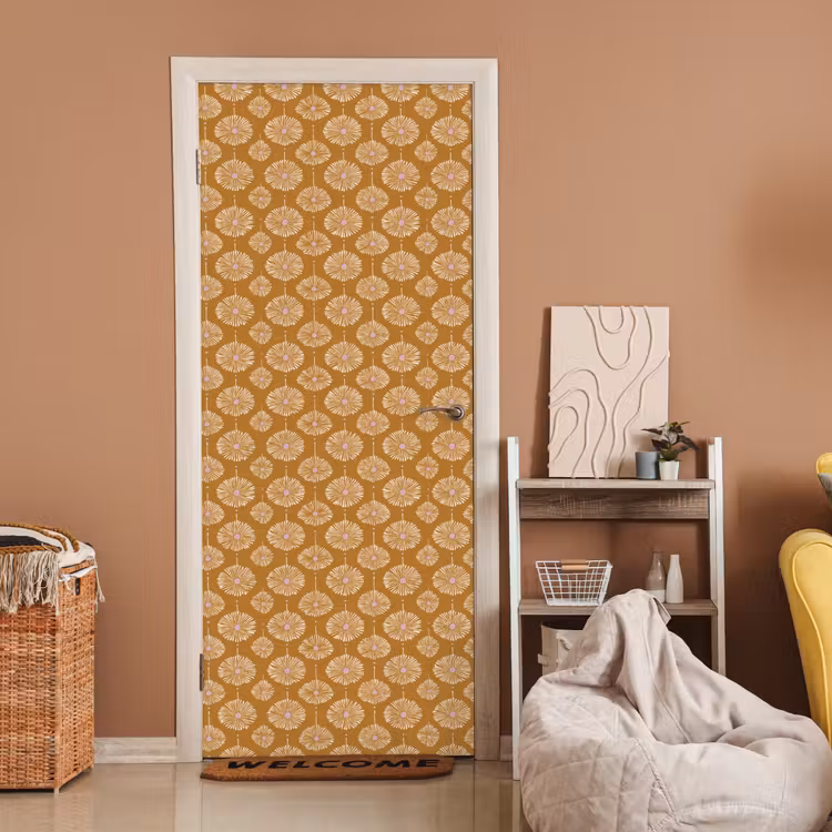 Bloemen - Modern - Oker deurposter klein 289 -sfeer1