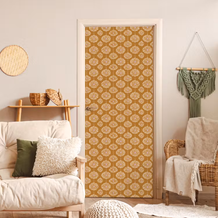 Bloemen - Modern - Oker deurposter klein 289 -sfeer2