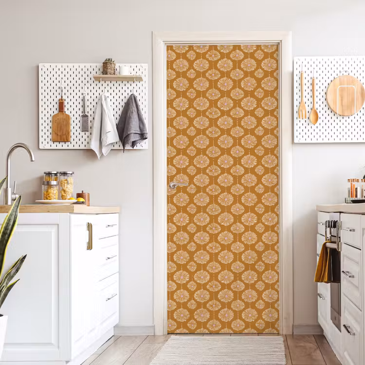 Bloemen - Modern - Oker deurposter klein 289 -sfeer5