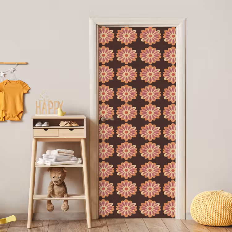 Bloemen - Patroon - Bruin deurposter klein 289 -sfeer4