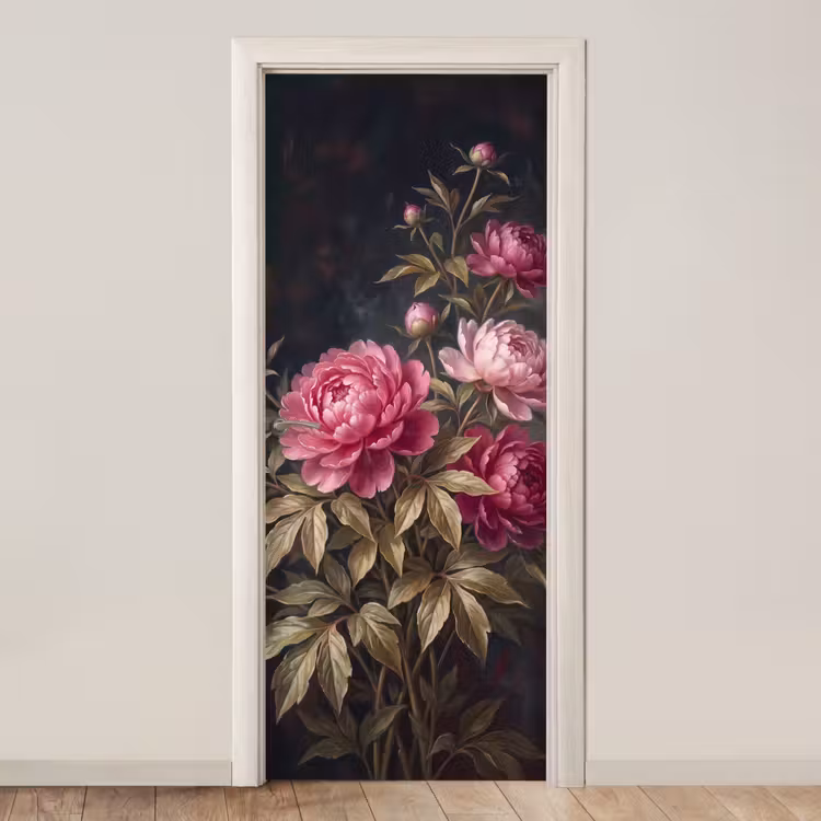 Bloemen - Roze - Klassiek - Natuur deurposter klein -3d_beige