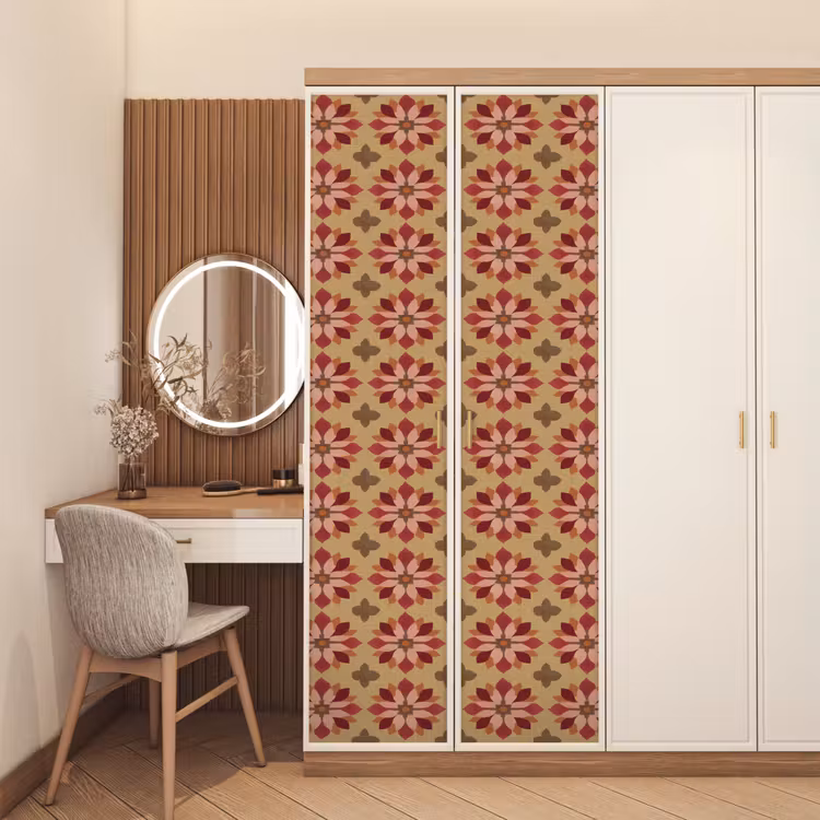 Bloemen - Retro - Groen deurposter klein 289 -sfeer3