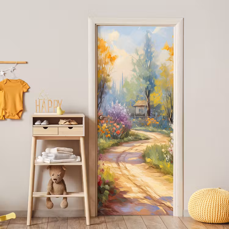 Bloemen - Bomen - Kunst - Watercolor deurposter klein -sfeer4