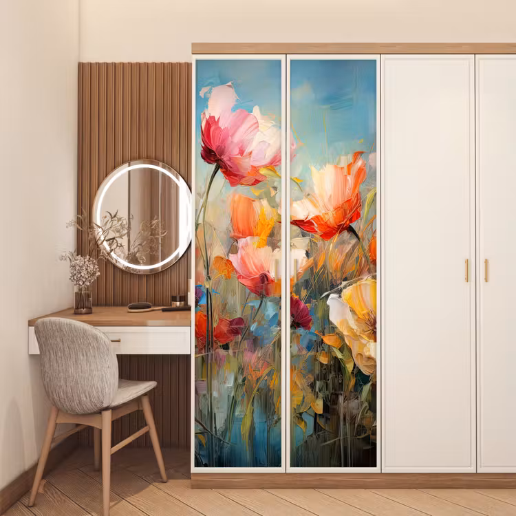 Bloemen - Watercolor - Kunst - Botanisch - Natuur deurposter klein -sfeer3