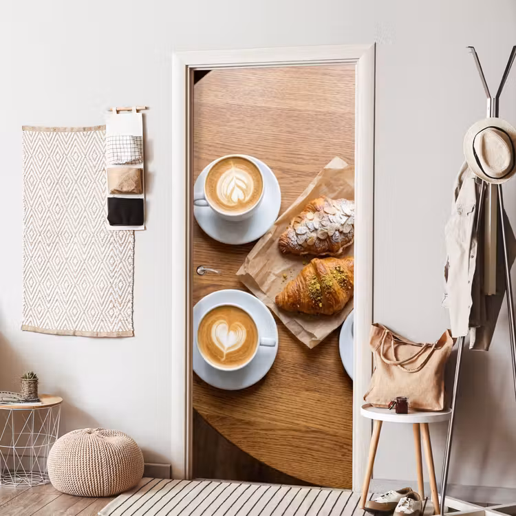 Eten - Croissant - Koffie - Ontbijt - Modern deurposter klein -sfeer6