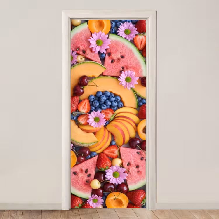 Eten - Fruit - Zomer - Kleurrijk deurposter klein -3d_beige