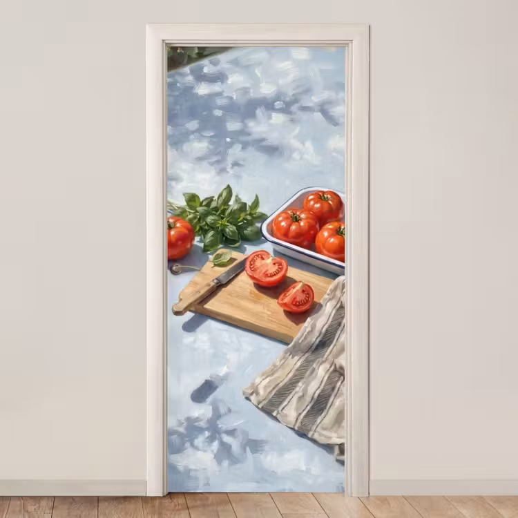 Eten - Keuken - Ingrediënten - Stillleven - Rood deurposter klein -3d_beige