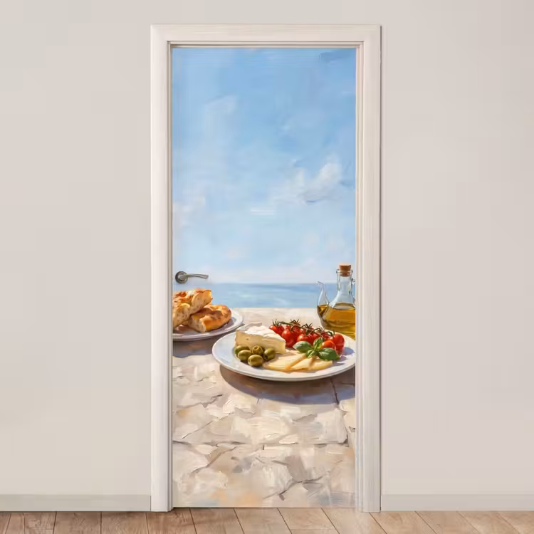 Eten - Middellandse Zee - Natuur - Geschilderd deurposter klein -3d_beige