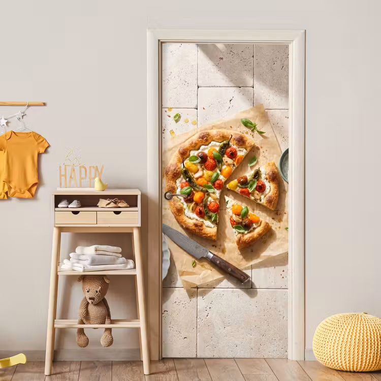 Eten - Tomaten - Basilicum - Maaltijd - Vers deurposter klein -sfeer4