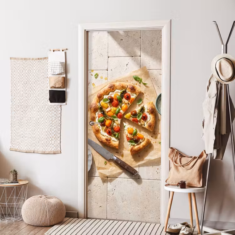 Eten - Tomaten - Basilicum - Maaltijd - Vers deurposter klein -sfeer6
