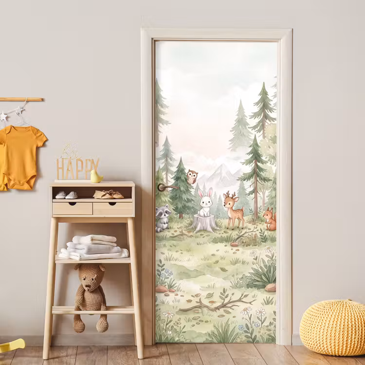 Bos - Dieren - Groen deurposter klein -sfeer4