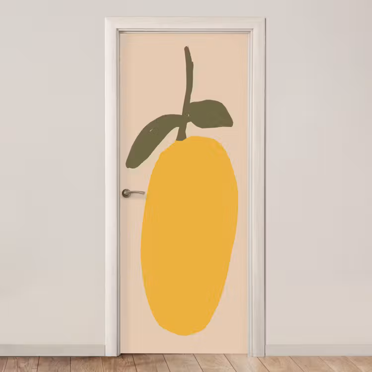 Fruit - Abstracte kunst - Modern deurposter klein -3d_beige