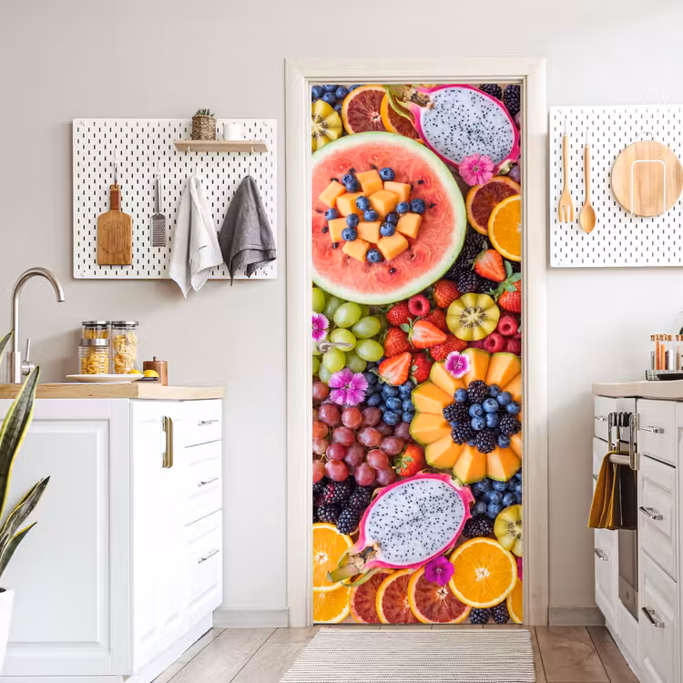 Fruit - Vers - Variatie - Eten - Kleurrijk deurposter klein -sfeer5