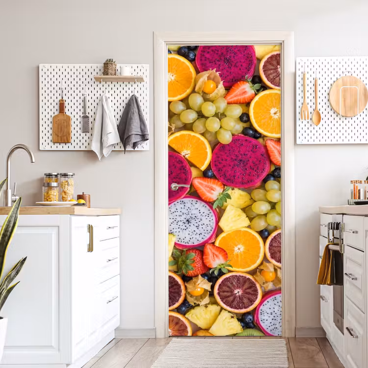 Fruit - Assortiment - Kleurrijk - Gezondheid deurposter klein -sfeer5