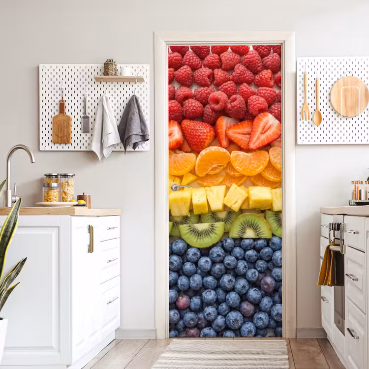 Fruit - Regenboog - Gezond - Kleurrijk deurposter klein -sfeer5
