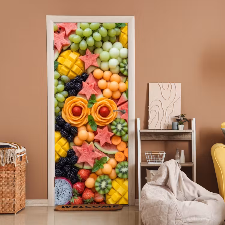 Fruit - Variatie - Kleurrijk - Vers - Eten deurposter klein -sfeer1