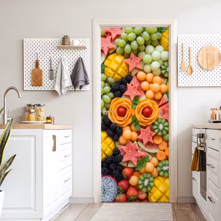 Fruit - Variatie - Kleurrijk - Vers - Eten deurposter klein -sfeer5