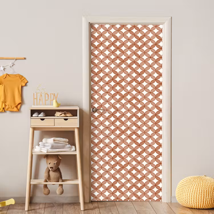 Geometrisch - Cirkels - Modern - Terracotta deurposter klein 289 -sfeer4