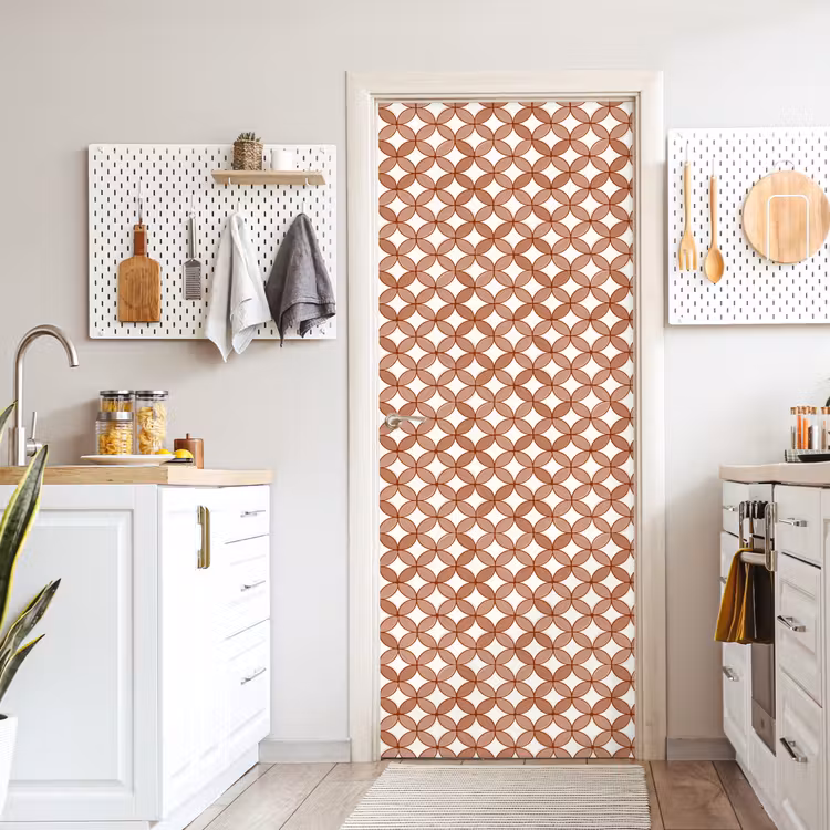 Geometrisch - Cirkels - Modern - Terracotta deurposter klein 289 -sfeer5