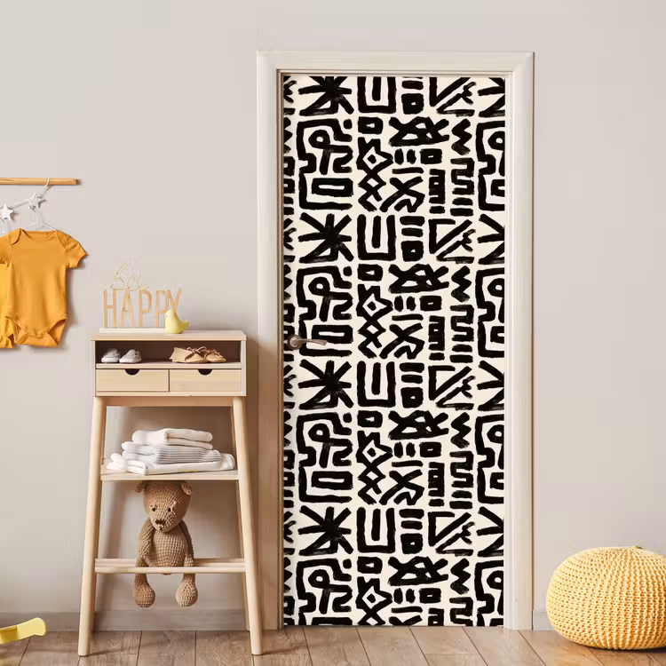 Geometrisch - Figuren - Zwart deurposter klein 289 -sfeer4