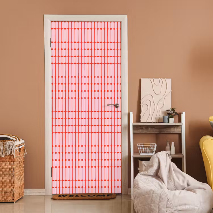 Geometrisch - Minimalistisch - Rood - Roze deurposter klein 289 -sfeer1