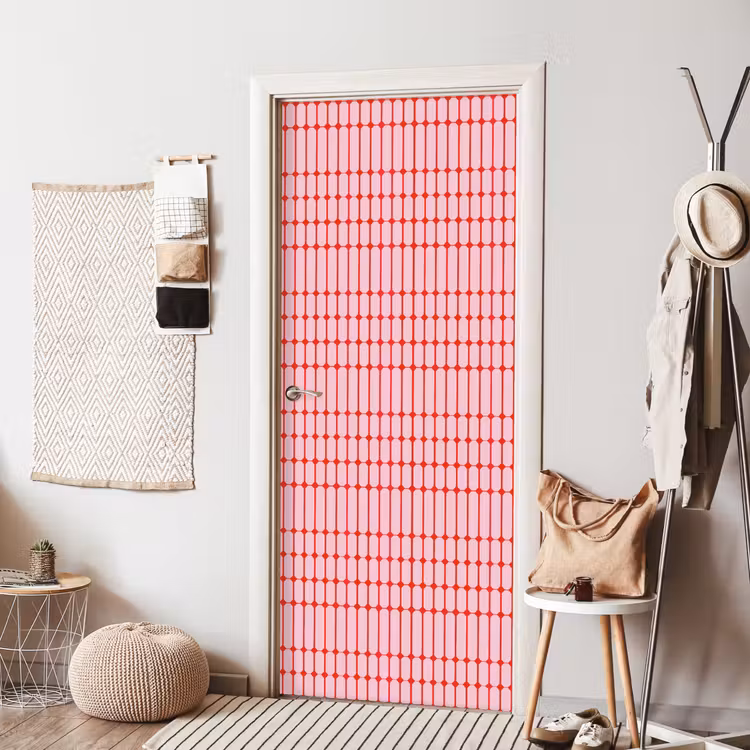 Geometrisch - Minimalistisch - Rood - Roze deurposter klein 289 -sfeer6