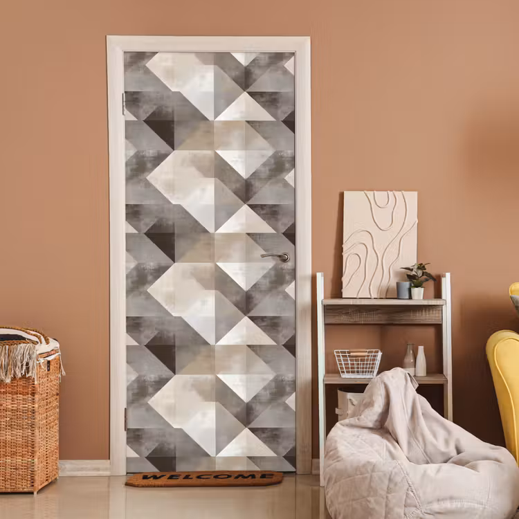 Geometrisch - Motief - Aardetinten deurposter klein 289 -sfeer1