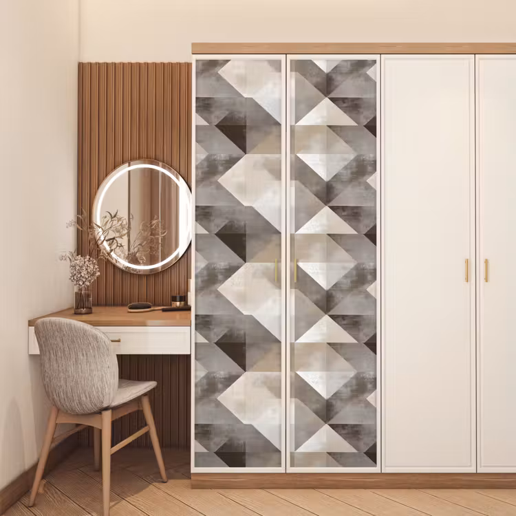 Geometrisch - Motief - Aardetinten deurposter klein 289 -sfeer3