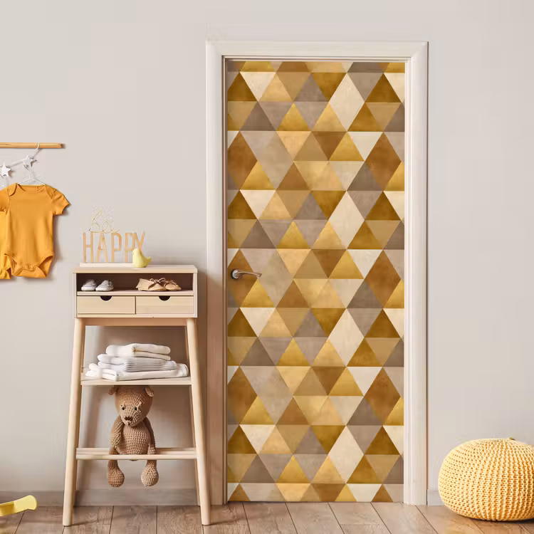 Geometrisch - Driehoek - Goud deurposter klein 289 -sfeer4
