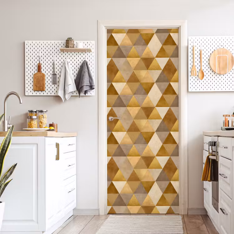 Geometrisch - Driehoek - Goud deurposter klein 289 -sfeer5