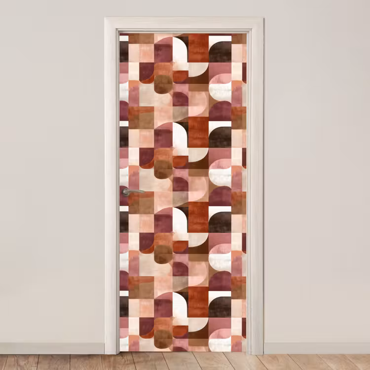 Geometrie - Modern - Retro deurposter klein 289 -3d_beige