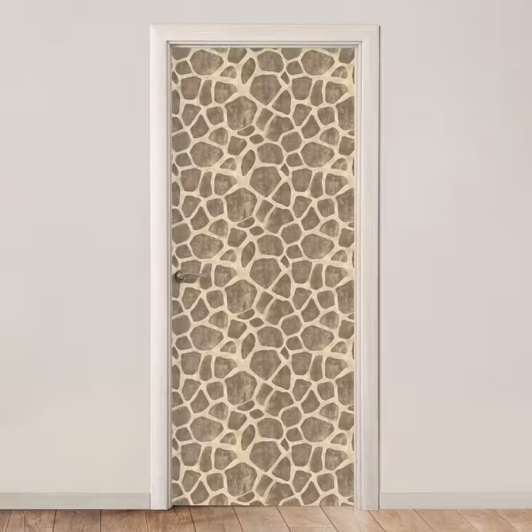 Giraf - Patroon - Beige - Bruin deurposter klein 289 -3d_beige