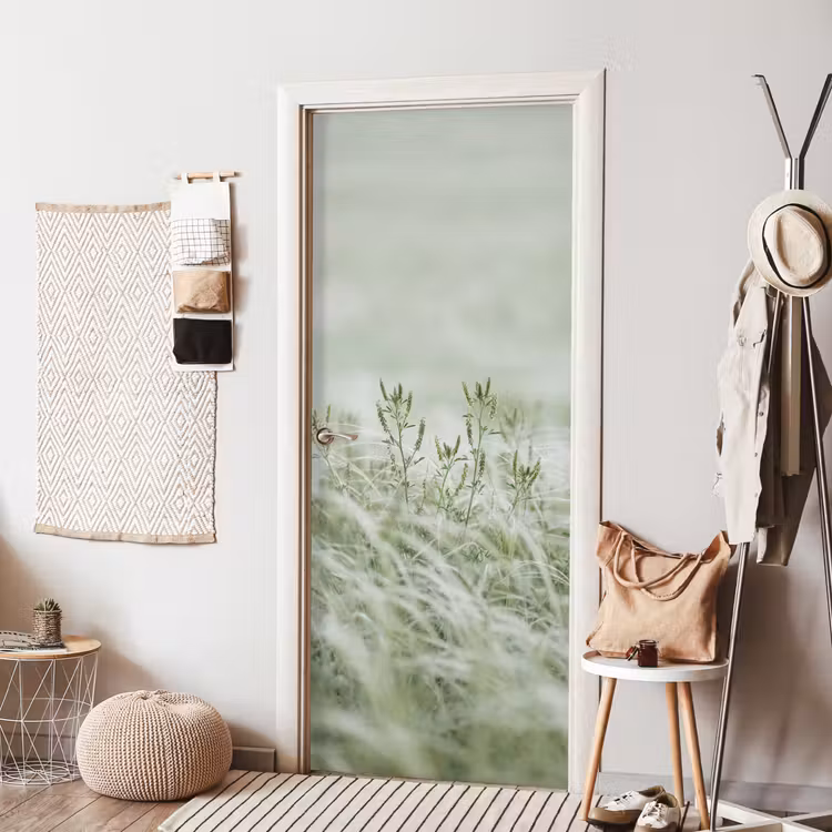 Grassen - Minimalistisch - Groen deurposter klein -sfeer6
