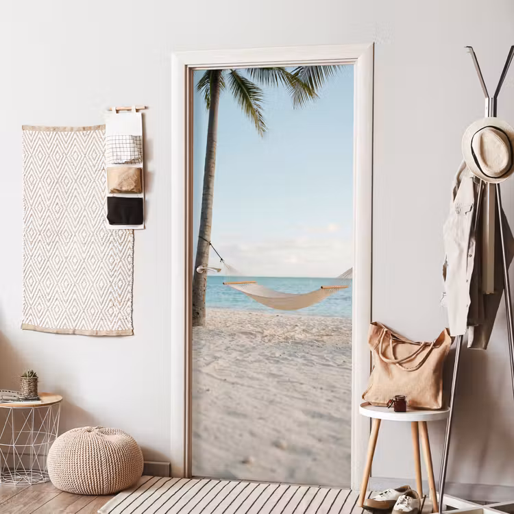 Hangmat - Strand - Wit deurposter klein -sfeer6