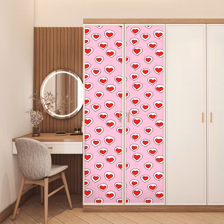 Hartjes - Patroon - Rood deurposter klein 289 -sfeer3